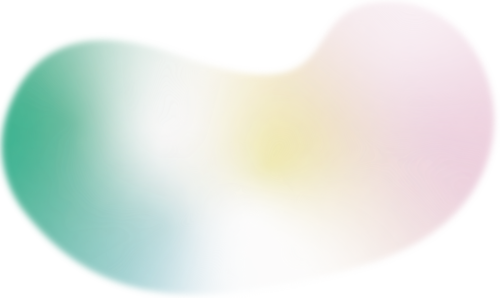 Dreamy Gradient Iridescent Blob in Pink, Green, and Yellow